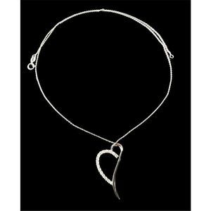 Heart 925 Sterling Silver Charm Pendant and Necklace Set (20 Inch)